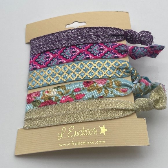 France Luxe L.Erickson Women Hair Ties Set of 5 Hair Pony Multi color Pony Tails - Picture 3 of 8